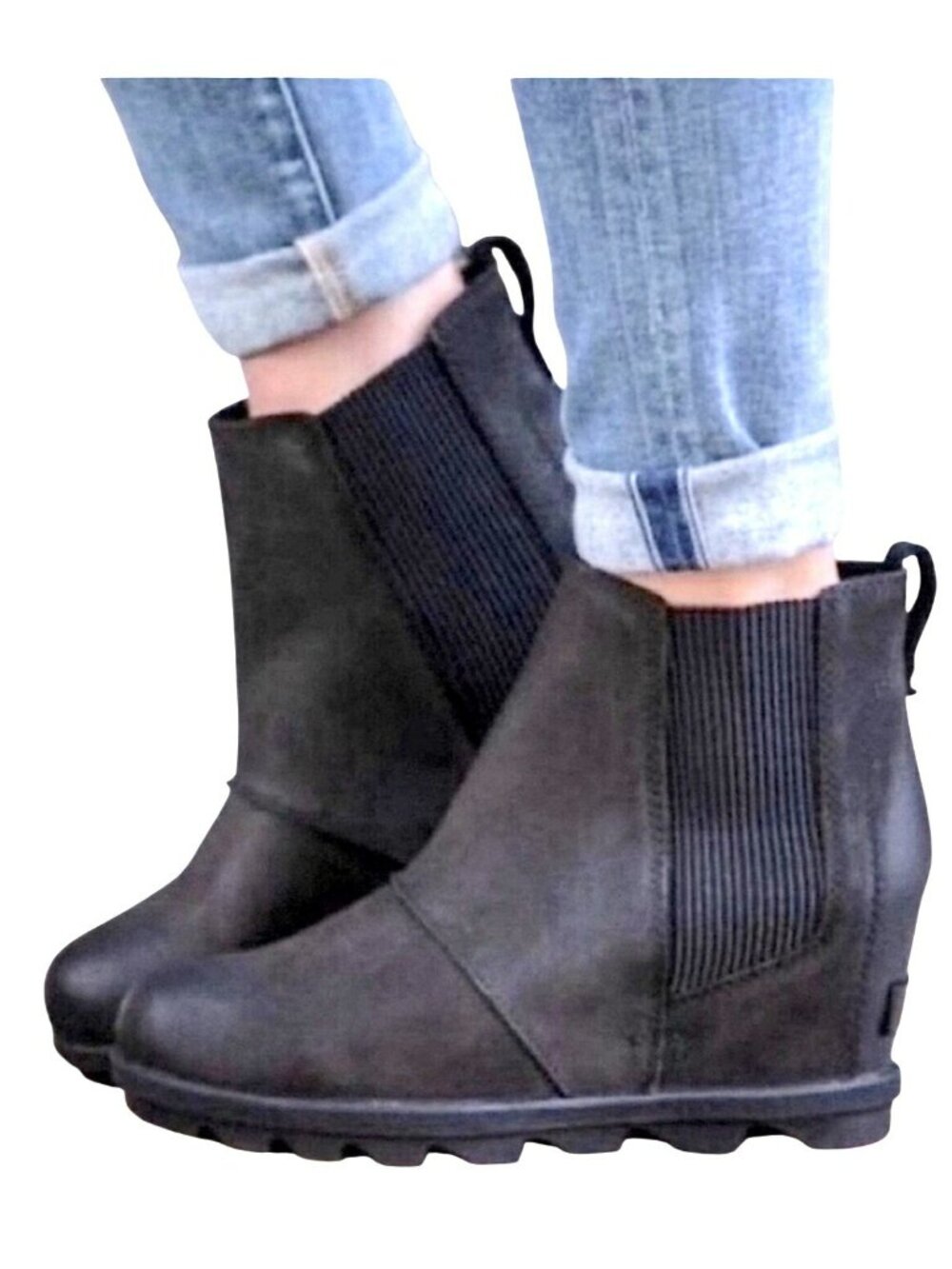 Sorel Joan Of Arctic Wedge II Chelsea 3022 Womens Leather Ankle Boots Womens 8.5